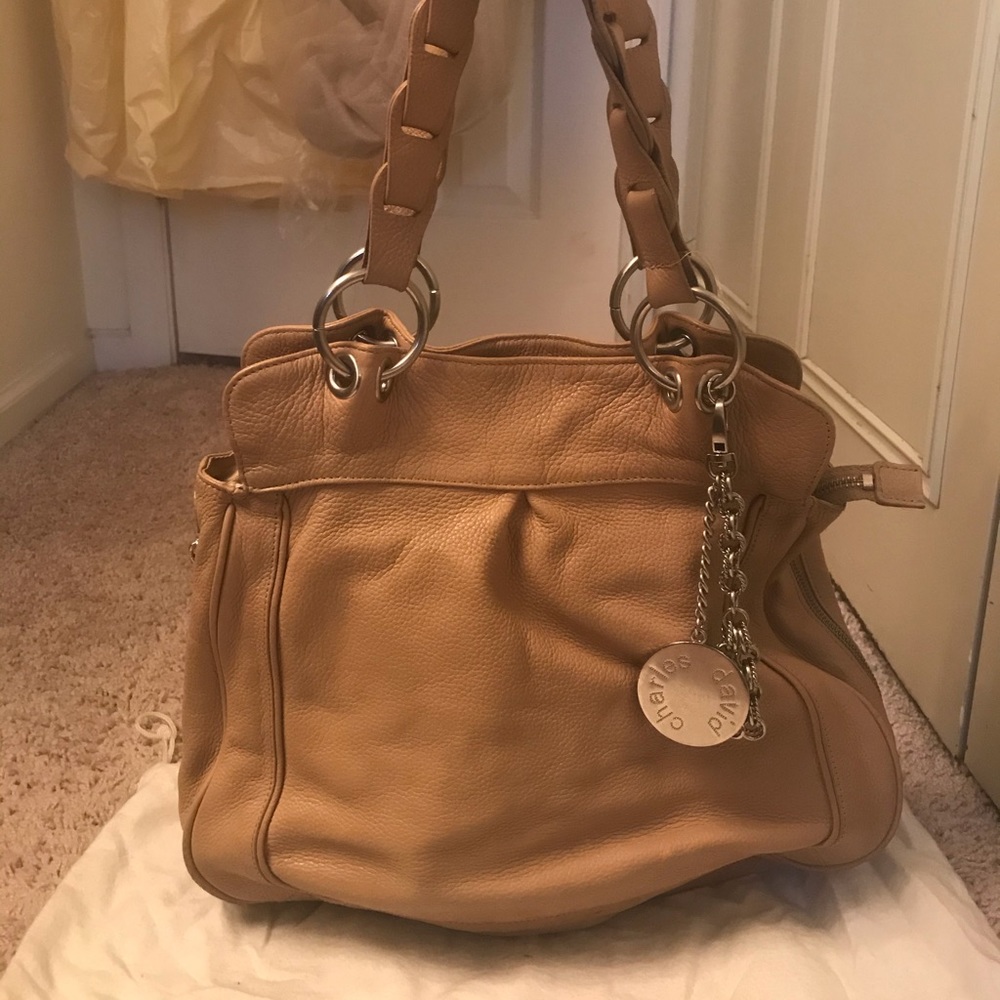 Tan leather purse